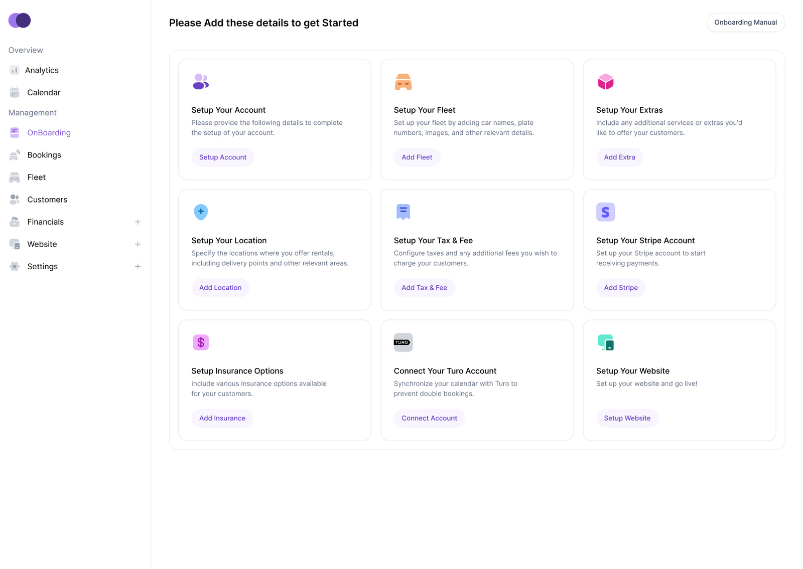 FleetyFit OnBoarding screen.