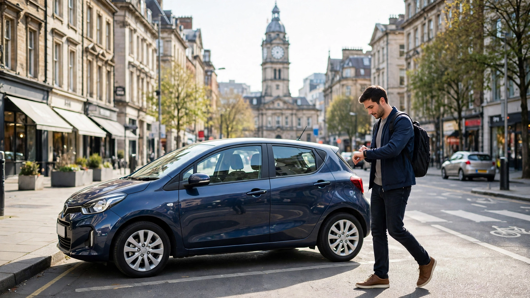 A car ready for a short hourly rental